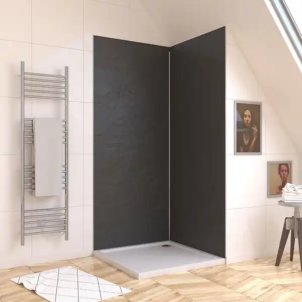 Panneau de douche composite Homestone Ardoise 90x210cm AURLANE Promotion