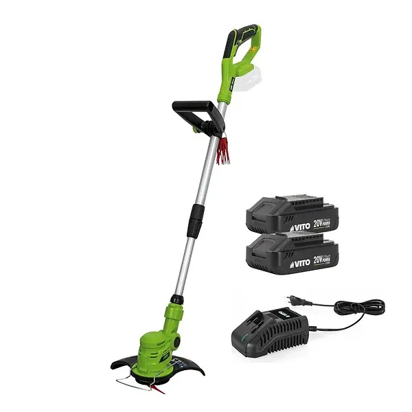 Acheter En Ligne Coupe Bordure sans fil 20V + 2 Batteries 2AH + Chargeur + Jeu de 20 lames coupantes VITO