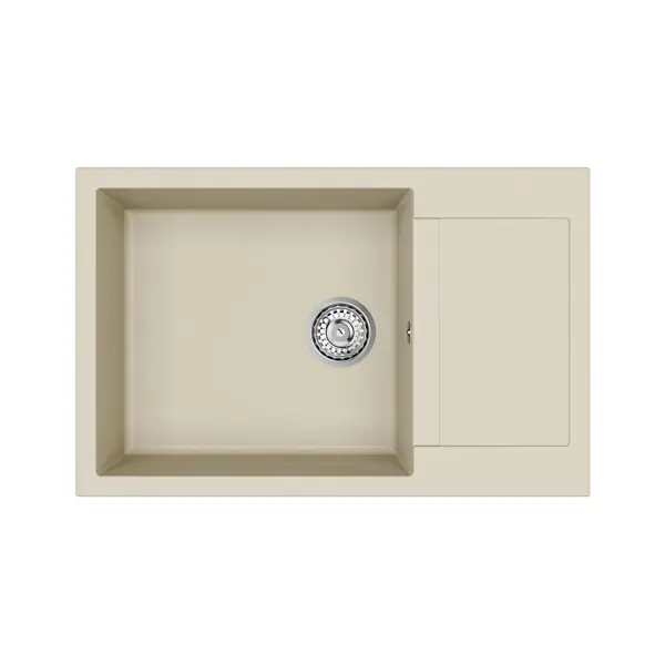 Swiss Aqua Technologies 78x50 cm évier avec égouttoir réversible en Granite, à encastrer, jasmin (SATSINKGQT105J) Prix Choc