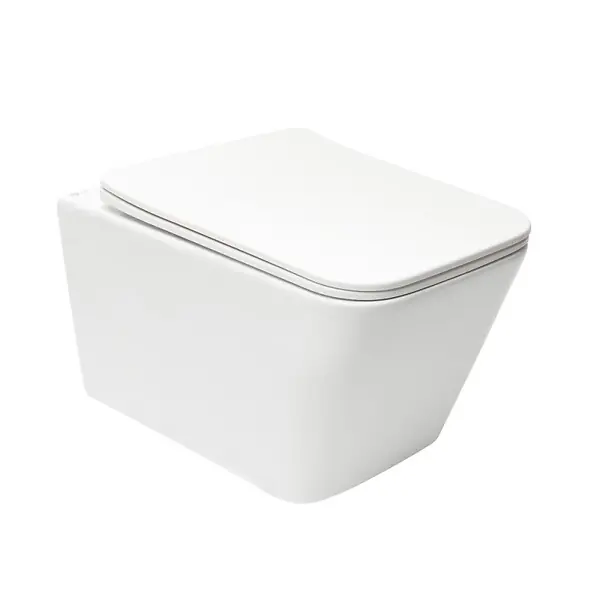 Swiss Aqua Technologies WC suspendu Infinitio sans bride Design, fixations invisibles + Abattant softclose (SquareInfinitio) Nouveauté