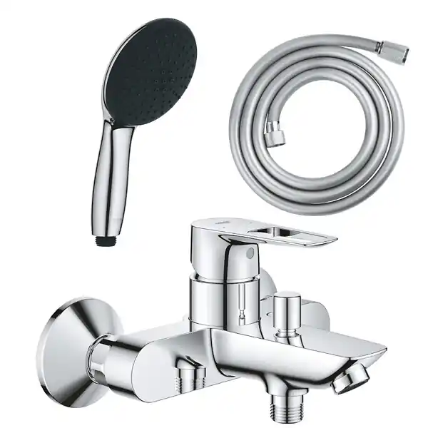 Pack mitigeur mécanique bain douche Start Loop chromé + Douchette 2 jets Vitalio Start 110 et flexible GROHE Achat Immédiat