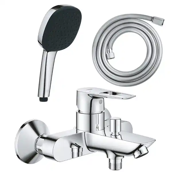 Meilleur Choix Pack mitigeur mécanique bain douche Start Loop chromé + Douchette 2 jets Vitalio Comf.110 et flexible GROHE