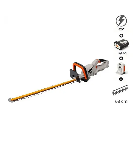 Vente Flash PACK Taille-haie sans fil 62V, lame 63 cm batterie 2,5Ah chargeur rapide - DAEWOO DALHT62-24