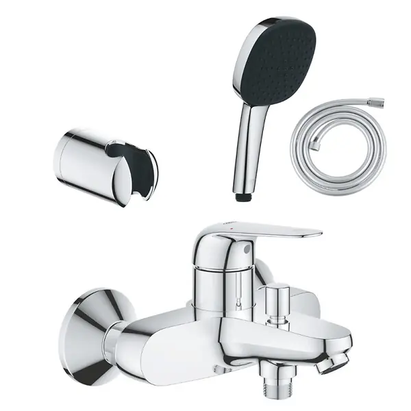 Petit Prix Pack mitigeur mécanique Swift + Douchette 2 jets Vitalio Comfort 110 + Flexible1750 mm et support GROHE