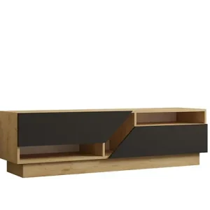 Soldes Meuble TV en bois "Yaprak" - 160 x 40 x 45 cm - Saphir, Anthracite HABITAT ET JARDIN