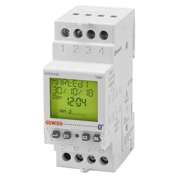 Interrupteur astronomique programmable réserve 5 ans 1 inverseur 2 modules - GEWISS - GWD6788 Nouveauté