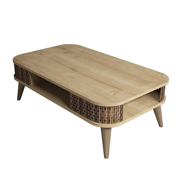 Prix Réduit Table basse en bois "Eylul" - 105 x 60 x 34 cm - Marron HABITAT ET JARDIN