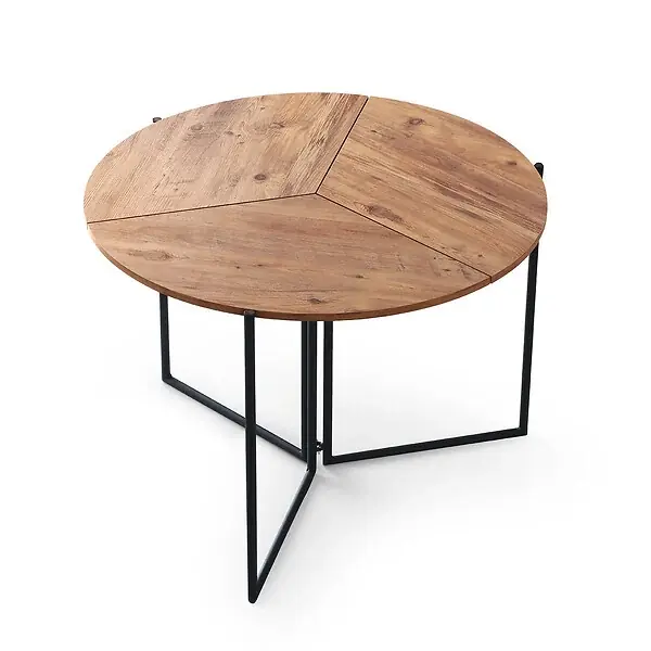 Must-Have Table à manger en bois "Yaprak" - 100 x 100 x 72 cm - Pin atlantique HABITAT ET JARDIN