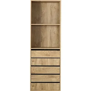 Armoire avec 5 tiroirs et 2 étagères "Opéra" - 60 x 45 x 180 cm - Beige HABITAT ET JARDIN Dernier Modèle