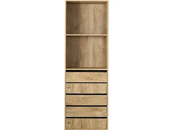 Armoire avec 5 tiroirs et 2 étagères "Opéra" - 60 x 45 x 180 cm - Beige HABITAT ET JARDIN Dernier Modèle