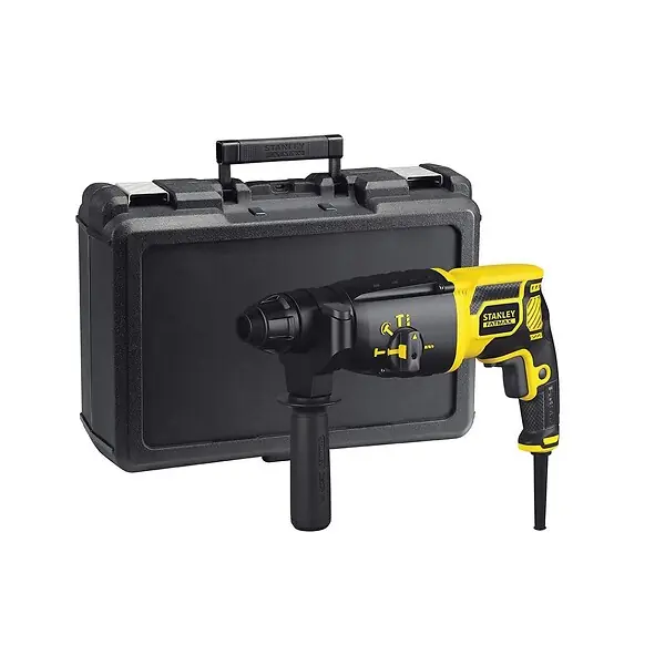 Marteau perforateur 750W SDS+ Poignée latérale + Tige 2 Pointes Burin plat Adaptateur Mallette STANLEY FATMAX Pas Cher