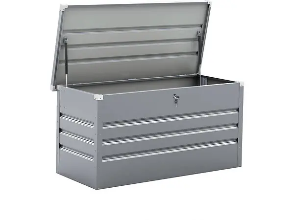 Coffre de Jardin Métal "Store" - 480L - Argent HABITAT ET JARDIN Super Prix