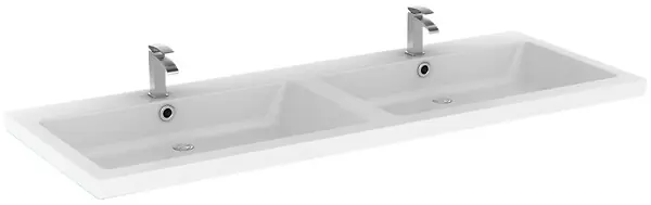 Produit De Marque Double vasque - Résine - Blanc - 120x45cm VIF