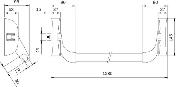 Serrure anti panique CF IDEA 1 point à pêne lateral finition noir - ISEO - 9411113554A Nouvel Arrivage