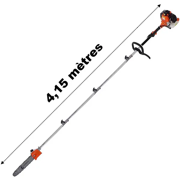 Élagueuse thermique sur perche, 52 cm3, 3 CV, longueur 4.15 mètres GT GARDEN Affaire À Saisir