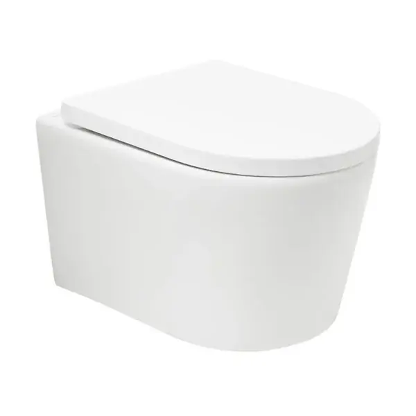 Soldes Swiss Aqua Technologies Brevis WC suspendu sans bride avec abattant SoftClose, rinçage Vortex, fixations invisibles, blanc (SATBRE010RTORP)