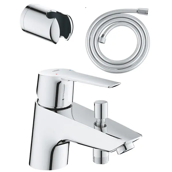 Pack mitigeur mécanique bain douche Start + Flexible douche VitalioFlex Comfort 1750 + Support mural GROHE Must-Have
