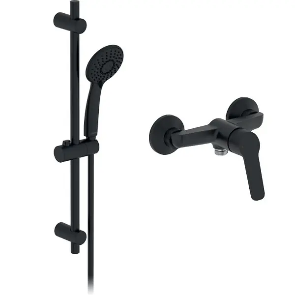 Pack mitigeur de douche mécanique Aimé noir + barre + pommeau de douche JACOB DELAFON Seulement Aujourd'hui