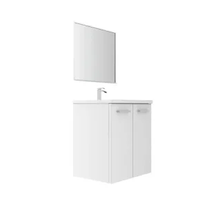Prix Réduit Meuble de salle de bain 2 portes VIF - Blanc - L60xP45cm