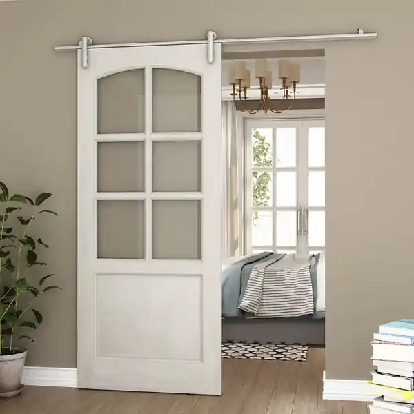 Must-Have Rail porte coulissante - 2M - En applique - Porte en bois - Argent SECURY-T