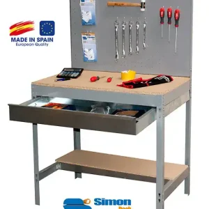 Satisfait Ou Remboursé Simonrack - Kit Etabli Avec Tiroir 1440x900x600mm - Bt-2 Box 900 Gris Fonce/bois SIMON RACK