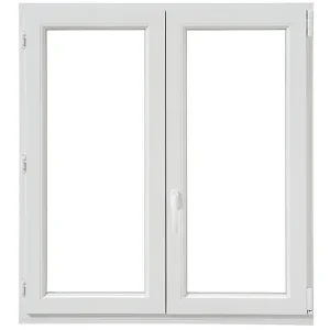 Fenêtre 2 vantaux double vitrage PVC - Blanc - H.90xL.95cm NEOBAIE Prix Promo