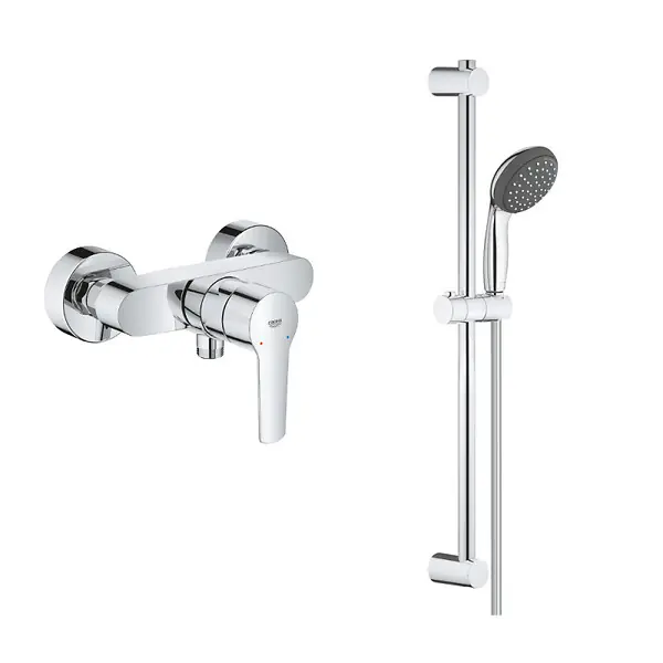 Super Prix Pack mitigeur de douche Grohe Start 2021 avec ensemble de douche 2 jets chromé