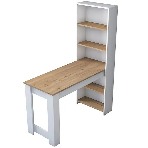 Coiffeuse avec étagères en bois "Ferna" - 120 x 54 x 154 cm - Marron HABITAT ET JARDIN Offre Spéciale