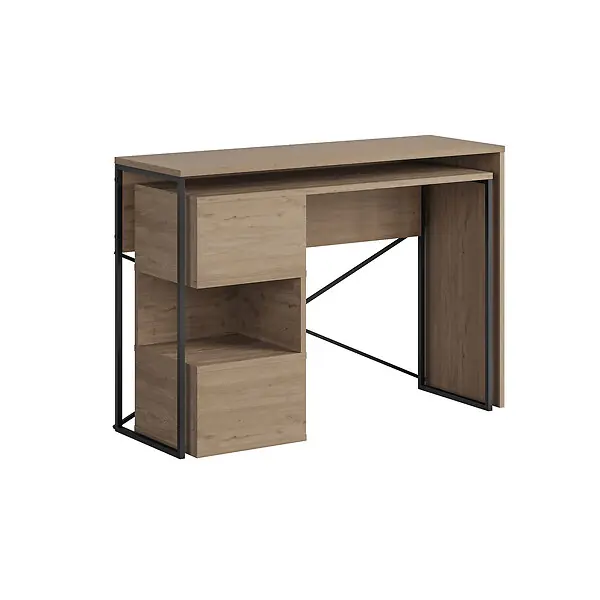 Prix Cassé Bureau modulable en bois "Badau" - 110 x 102 x 77 cm - Marron HABITAT ET JARDIN
