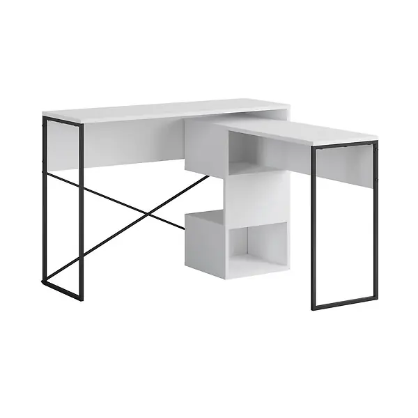 Bureau modulable en bois "Badau" - 110 x 102 x 77 cm - Blanc HABITAT ET JARDIN Authentique