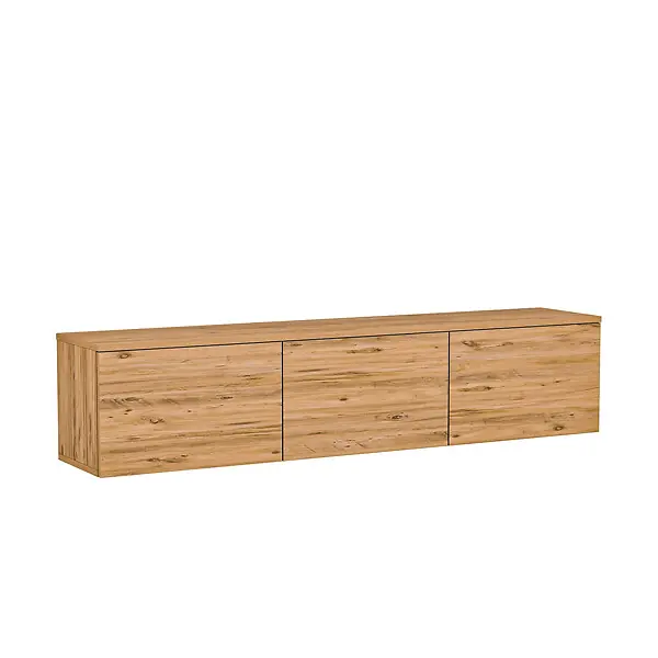 Commander Maintenant Meuble TV suspendu en bois avec éclairage LED "Neon illuminated" - 160 x 32 x 35 cm - Marron HABITAT ET JARDIN