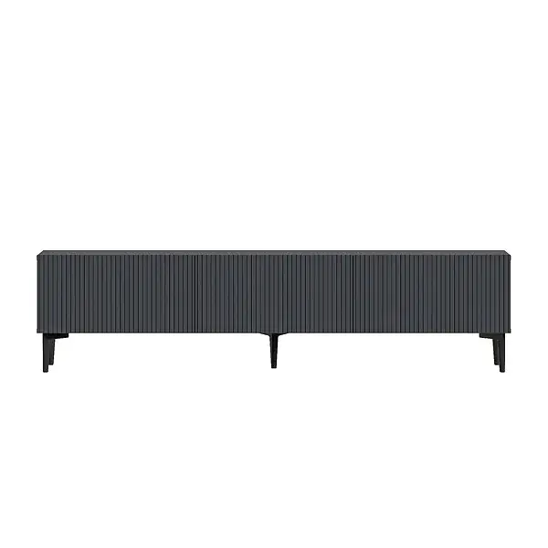 Promotion Saisonnière Meuble TV en bois "Oscar" - 180 x 31 x 45 cm - Gris anthracite HABITAT ET JARDIN