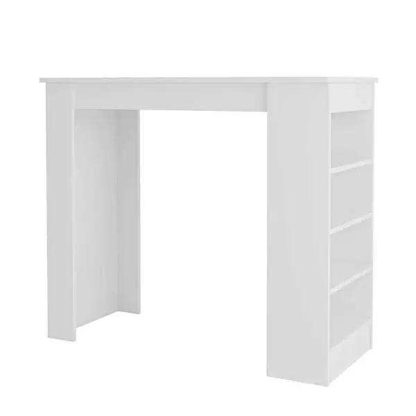 Table de bar en bois "Swallow" 117 x 54 x 101,8 cm - Blanc HABITAT ET JARDIN Pas Cher