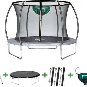 Offre Limitée Trampoline avec filet intérieur "jumper" - Ø 3,05 - Gris HABITAT ET JARDIN