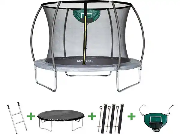 Offre Limitée Trampoline avec filet intérieur "jumper" - Ø 3,05 - Gris HABITAT ET JARDIN