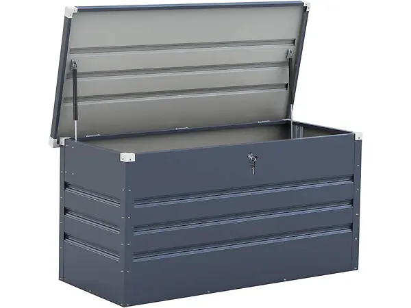 Coffre de jardin métal "Store" - 480 L - 132 x 61 x 60 cm - Gris HABITAT ET JARDIN Réduction