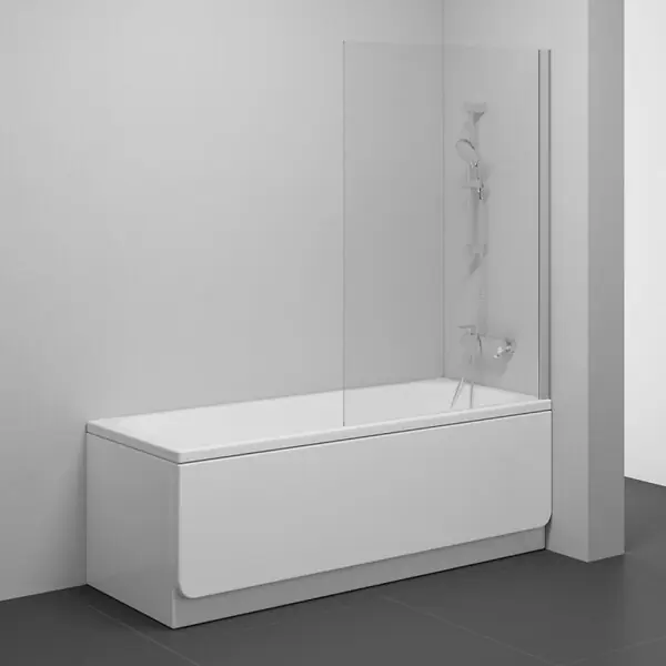 Pas Cher Ravak Pivot Pare-baignoire fixe en verre, 140x80cm, Chrome mat (PVS180TS)