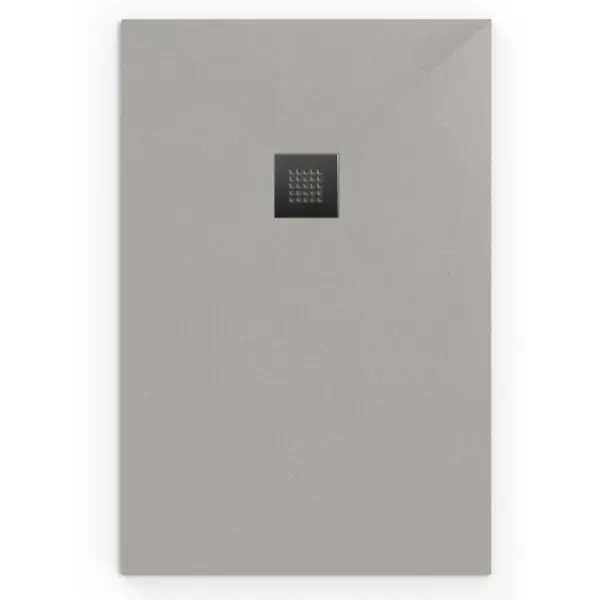 Swiss Aqua Technologies Alek Receveur de douche rectangulaire 100x80 cm avec siphon, en marbre coulé, Gris (SATALEK10080S) Meilleur Choix