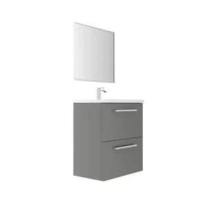 Prix Bas Meuble de salle de bain suspendu - Gris souris - L60xP35cm VIF