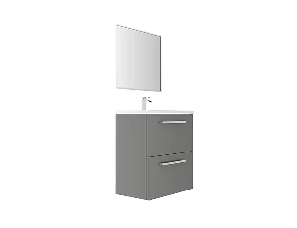 Prix Bas Meuble de salle de bain suspendu - Gris souris - L60xP35cm VIF