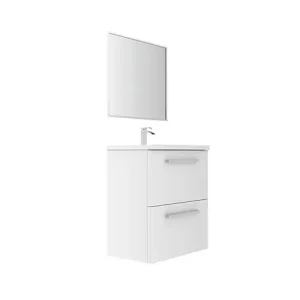 Meuble de salle de bain - Blanc - H.70xL.60xP.35cm VIF Meilleur Choix