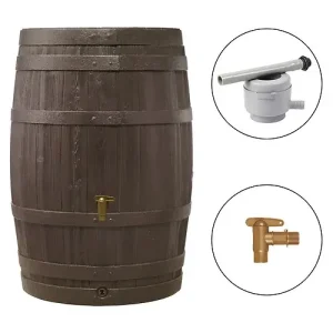 Promotion Saisonnière Tonneau de pluie Vino - Brun - 250 L - H.93xDiam.65cm GARANTIA