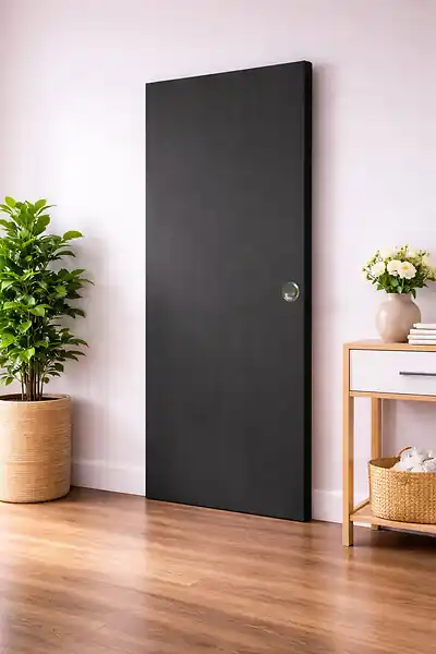 Acheter Direct Porte Coulissante Effet Chêne Anthracite Grey Oak H204 x L73 cm, Coquilles GD MENUISERIES