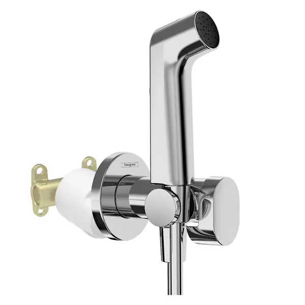 Douchette bidette EcoSmart S avec robinet d‘arret et corps d‘encastrement Chromé HANSGROHE Vente Flash