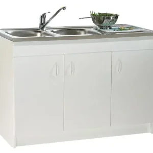 Meuble sous-évier mélaminé SIM‘HYDRO 3 portes 1200X600mm - NÉOVA - S12N43120H NEOVA Bon Plan