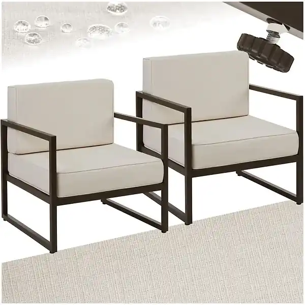 Livraison Express Fauteuil de jardin COMOSA rembourrage XXL marron/beige TECTAKE