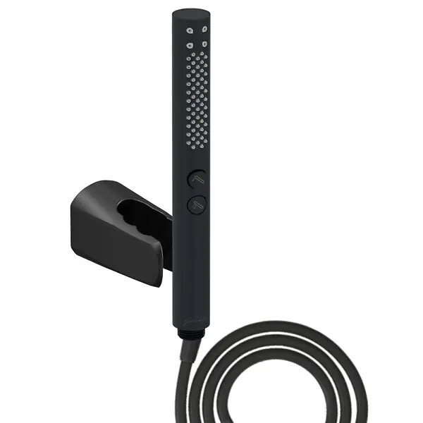 Pommeau de douche Shift+ rond 2 jets noir mat + flexible + support JACOB DELAFON Promotion Saisonnière
