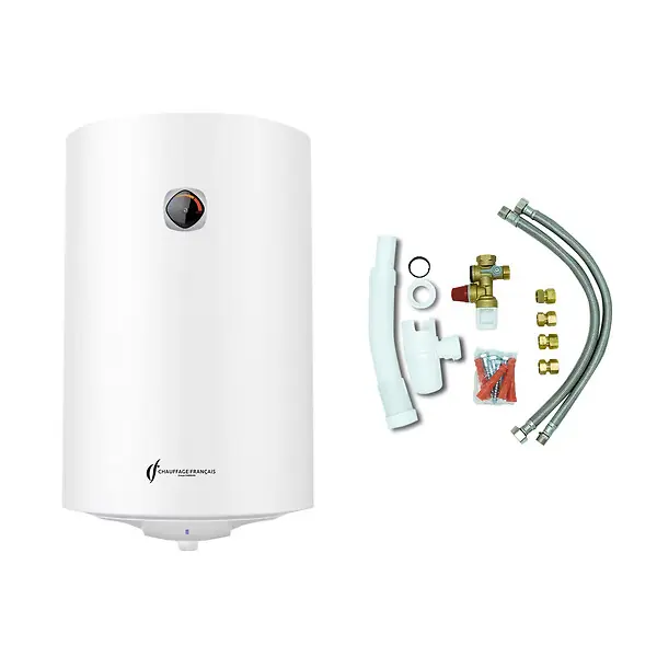 Chauffe Eau Electrique Mural Vertical Blindé Bypso Sannover 50 Litres + Kit d‘Installation Complet NF Commander Maintenant