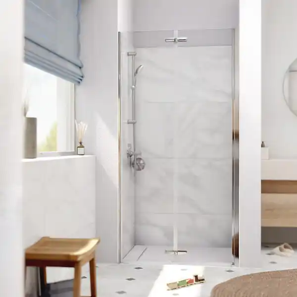 Prix Réduit Swiss Aqua Technologies SK Porte de douche 90x196cm pliante anticalcaire avec profilé chrome brillant (SATSK90)
