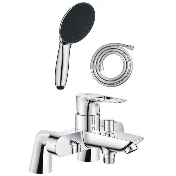 Pack mitigeur bain douche mécanique Start Loop + douchette ronde 2 jets + flexible GROHE Pas Cher